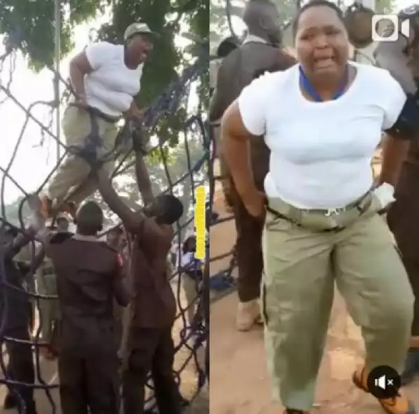 Plus-Sized Female Corper Cries After Completing Her Camp Drilling (Photo)